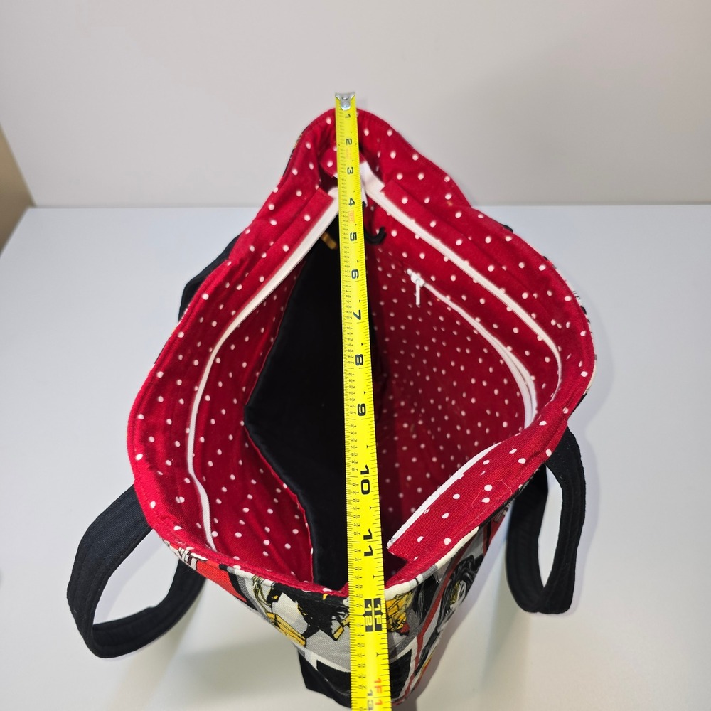 Wonder Woman Comic Panel Handmade Zipper Tote Bag DC Comics Superhero Red Black - Picture 14 of 14